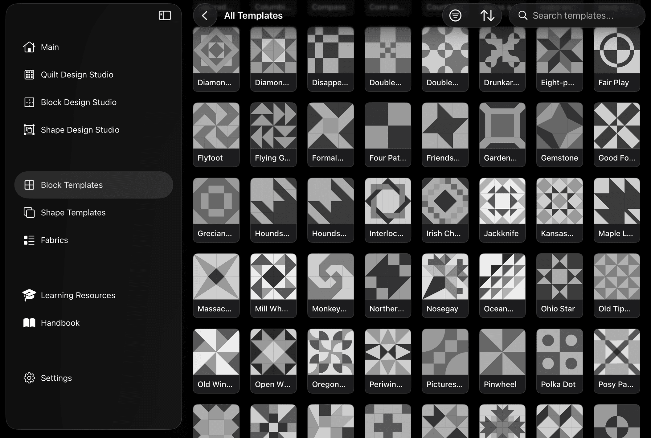 Block Template view zoomed out